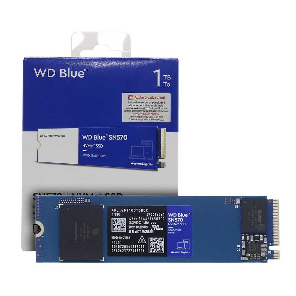 1 ТБ Внутренний SSD диск Western Digital 3D NAND 2280 WD Blue SN570