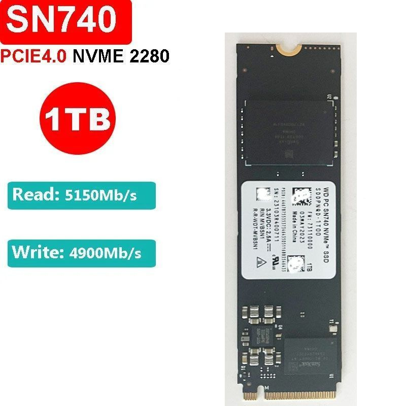 1 ТБ Внутренний SSD диск Western Digital SN740 2280 SDDPNQD 1T00