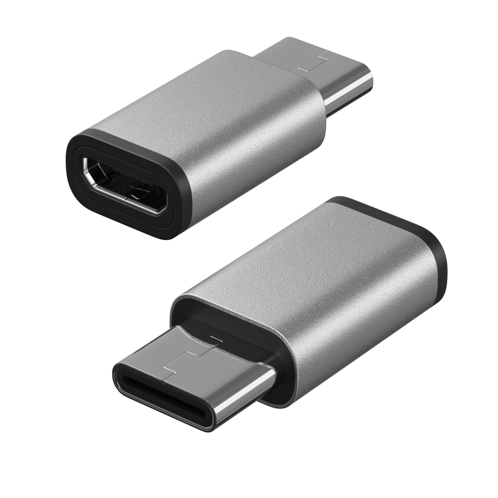 Адаптер переходник Micro USB Type C GSMIN Cay Серебристый купить