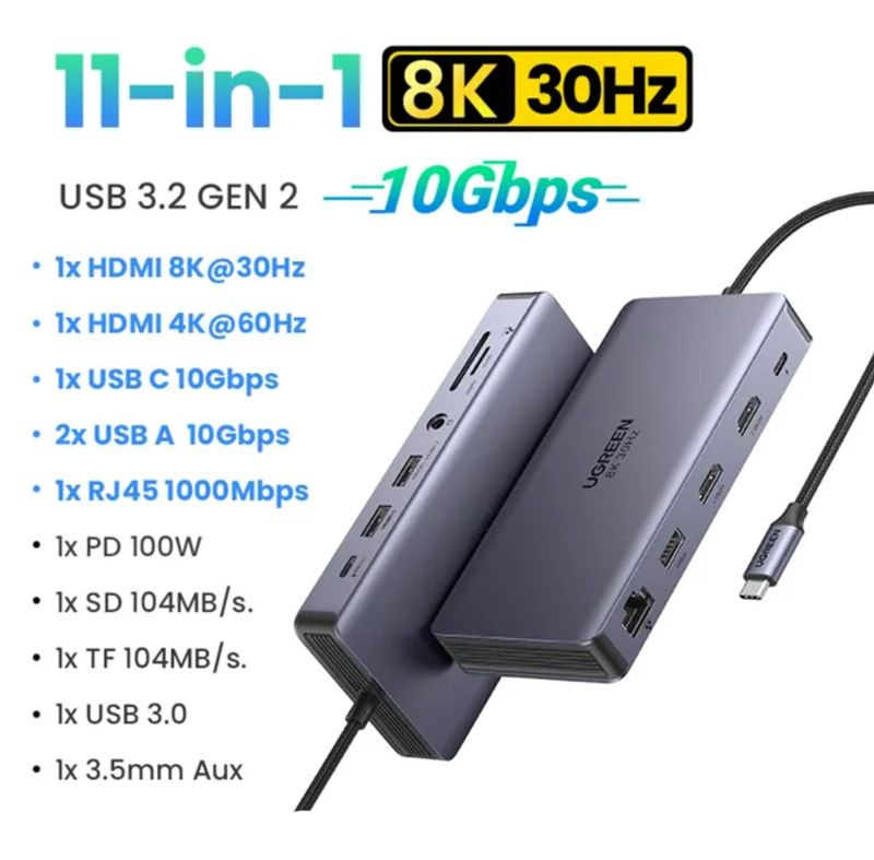 Ugreen Cm Revodok In Usb C Hub Dual Hdmi