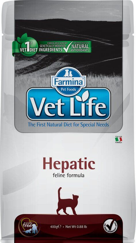 Сухой диетический корм для кошек Farmina Vet Life Hepatic при