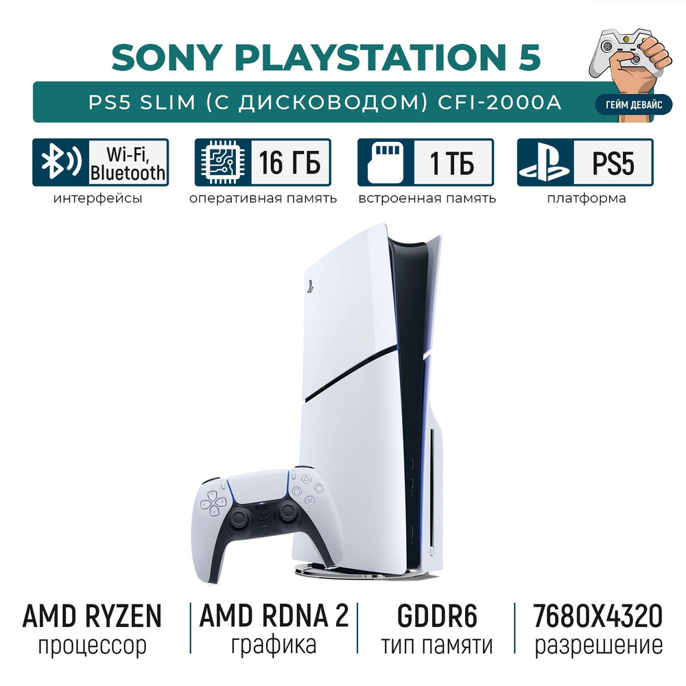 Игровая приставка Sony PlayStation 5 PS5 Slim c дисководом CFI 2015A