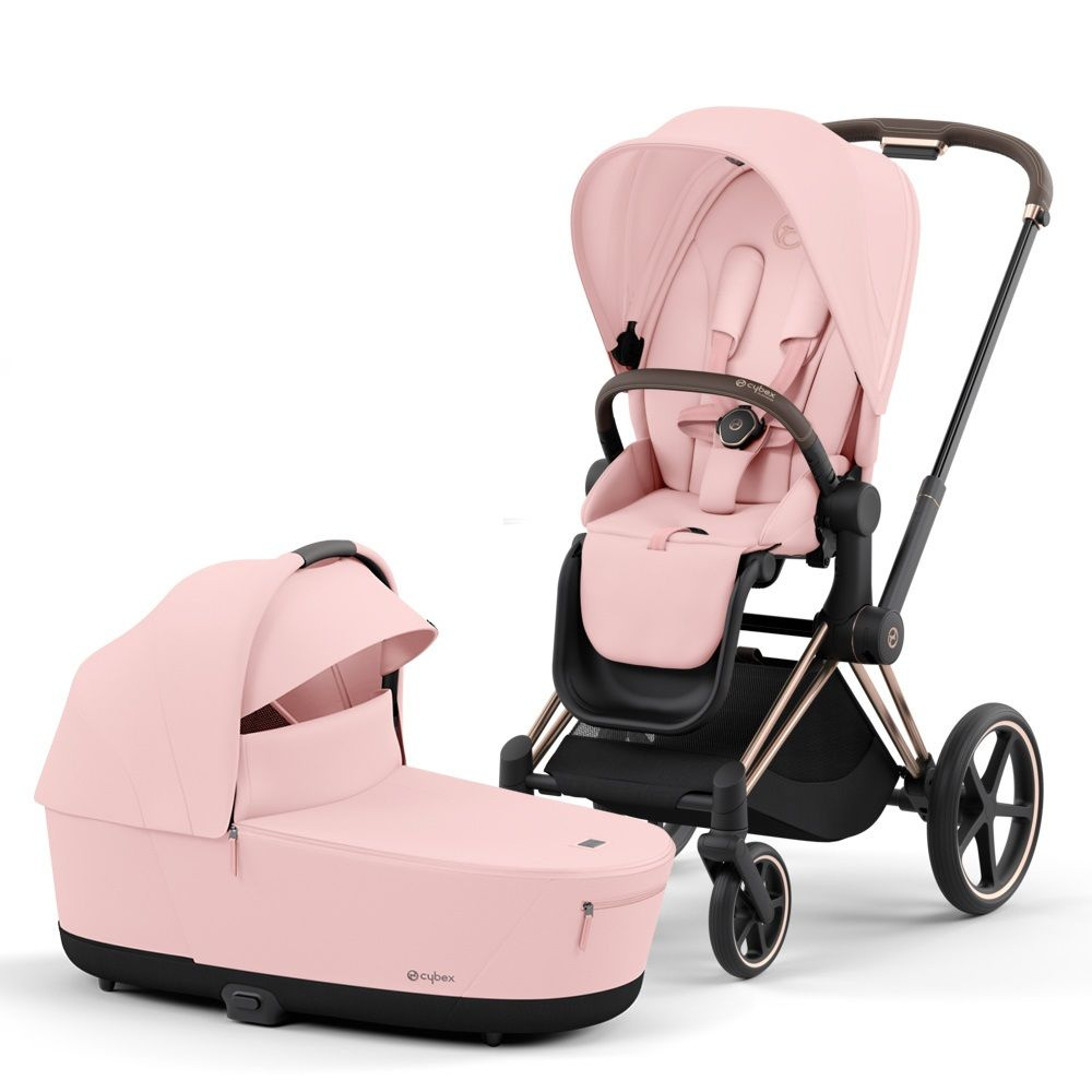 Коляска 2 в 1 Cybex Priam IV Peach Pink на шасси RoseGold купить с