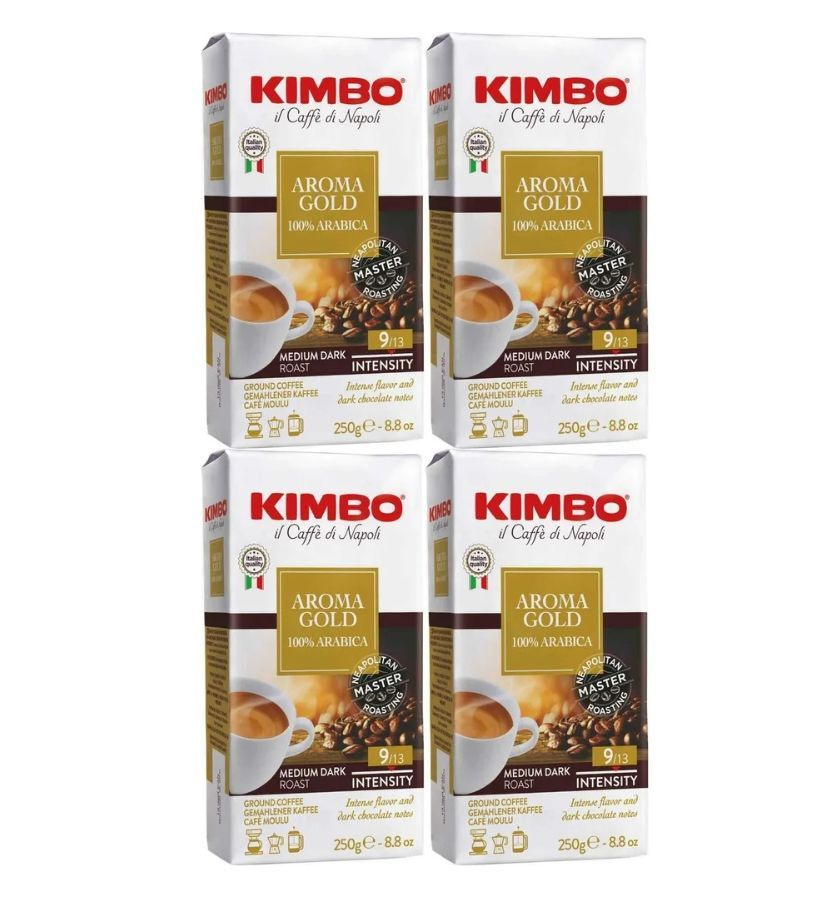 Кофе молотый KIMBO AROMA GOLD 100 ARABICA MEDIUM DARK ROAST Кимбо