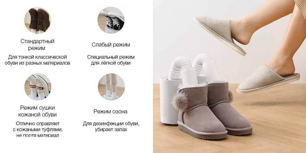 Сушилка для обуви Xiaomi Deerma DEM HX10 Shoe Dryer CN ПЕРЕХОДНИК В