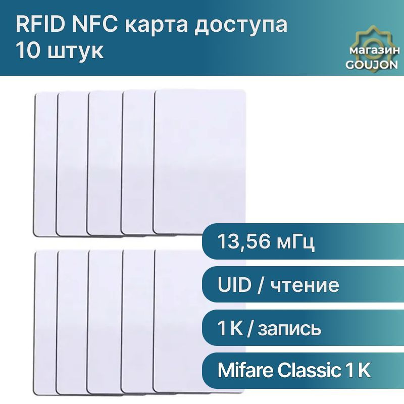 Пластиковая RFID NFC бесконтактная смарт ключ карта доступа Mifare