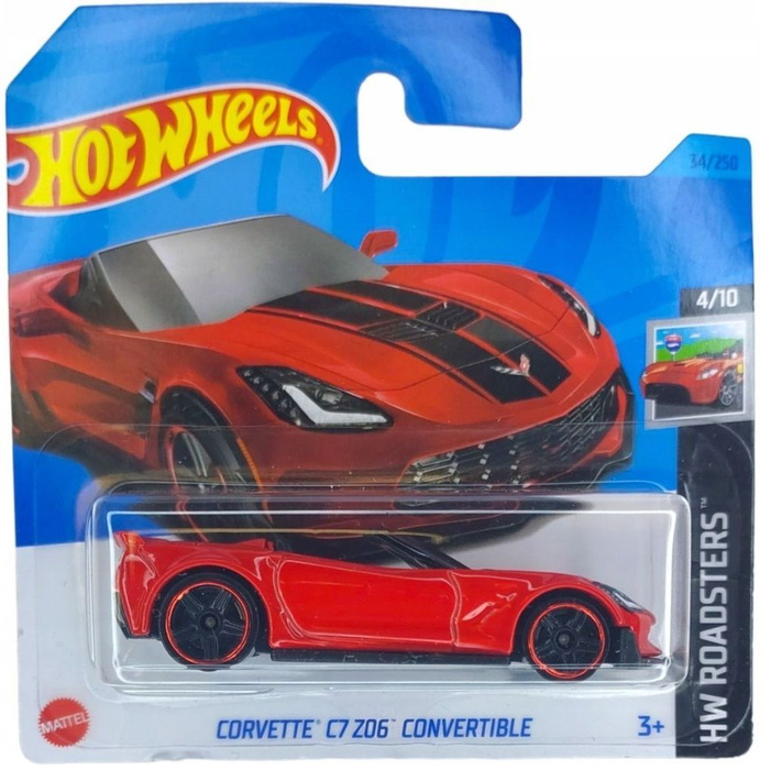 Игрушечная машинка Hot Wheels Corvette C7 Z06 Convertible Red базовая