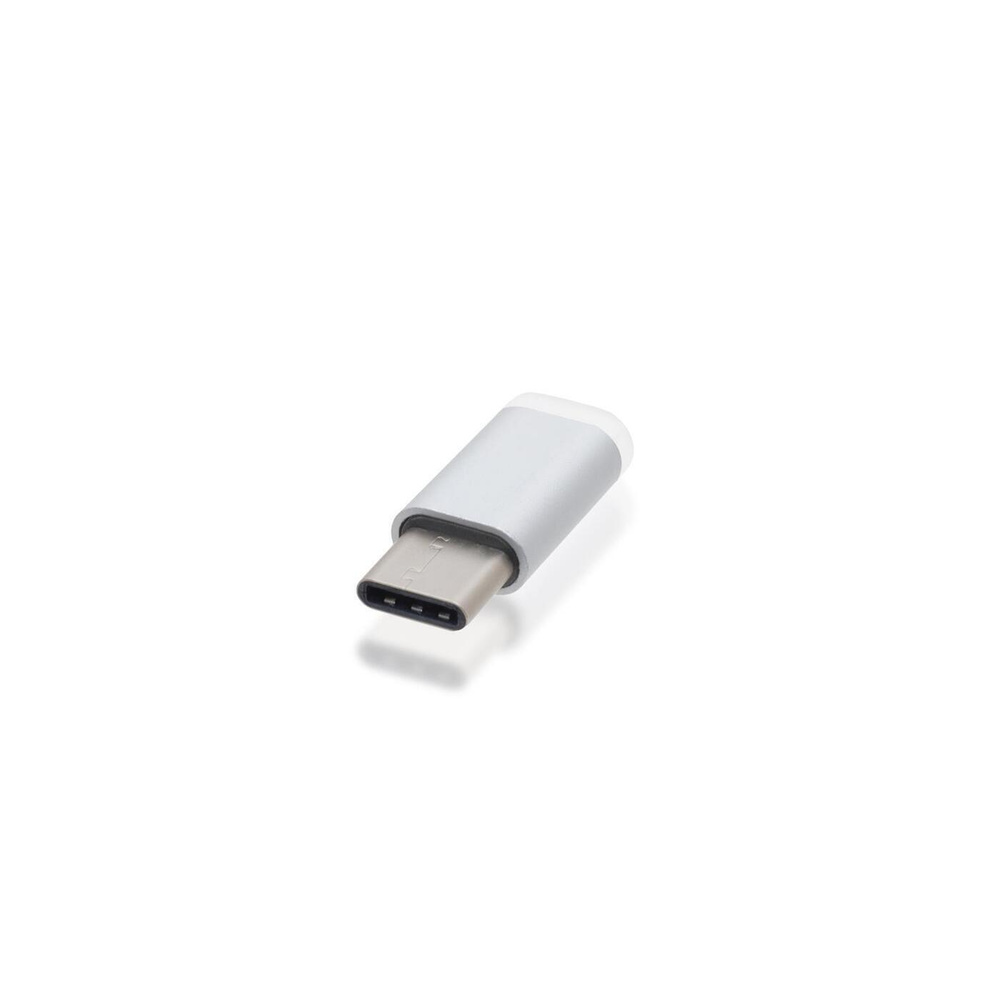 Адаптер переходник с Micro USB на Type C серебристый купить с