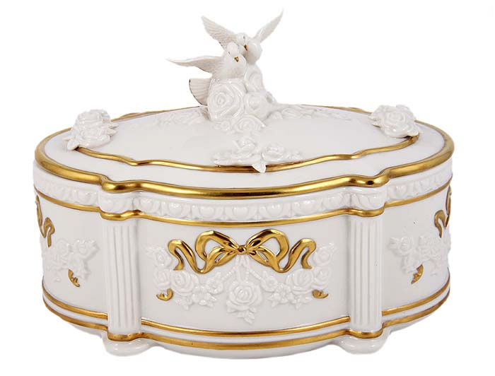 Шкатулка "Голуби". Фарфор, золочение, House of Faberge, 1980-1990-е гг. #1