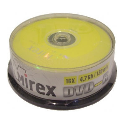Mirex DVD-R, 4.7Gb, 16x, 25шт Cake Box #1