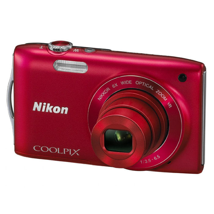 Nikon Coolpix S3300, Red Цифровой компактный фотоаппарат купить на