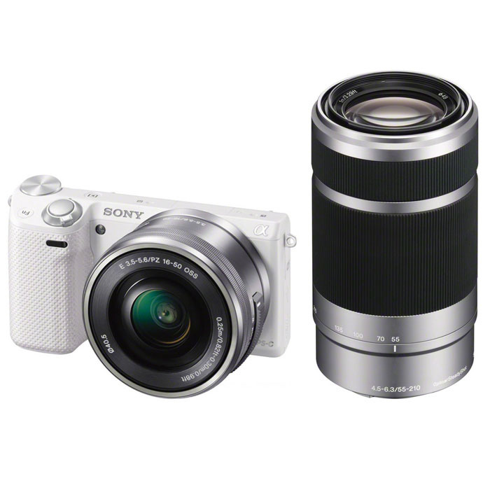 Sony Alpha NEX-5TY Kit 16-50 mm + 55-210mm, White купить на OZON
