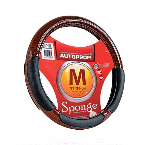 Оплетка руля Autoprofi "Sponge SP-5022", наполнитель: поролон, цвет: черный, коричневый. Размер M (37-39 #1