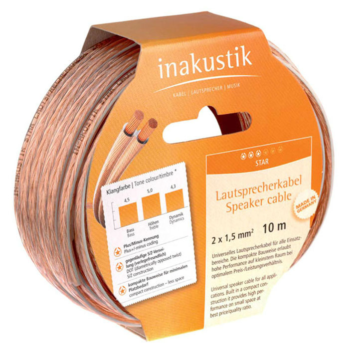 Кабель Inakustik Star Cable Reels 2x1.5 mm2 акустический, 10 м - купить ...