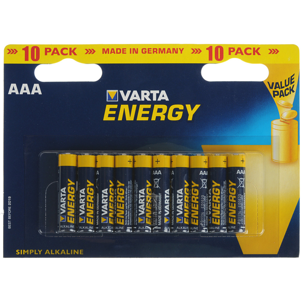 Батарейка Varta "Energy", тип ААА, 1,5В, 10 шт - купить с доставкой по ...