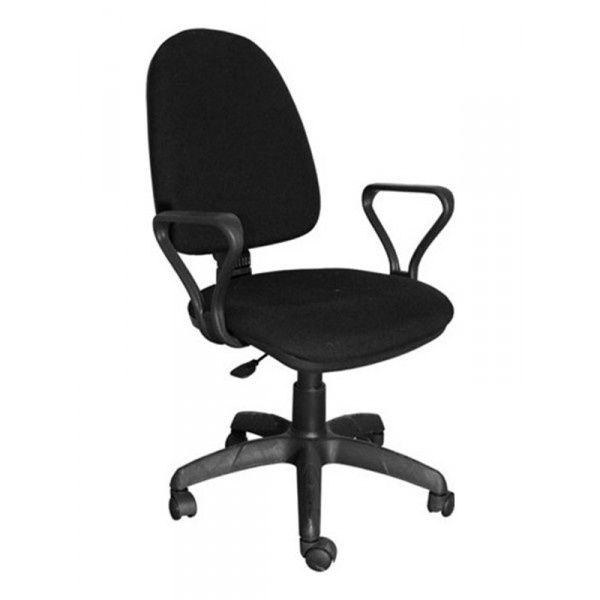 Кресло компьютерное ПРЕСТЖ ПОЛО ткань черная, пиастра, стул офисный  #1