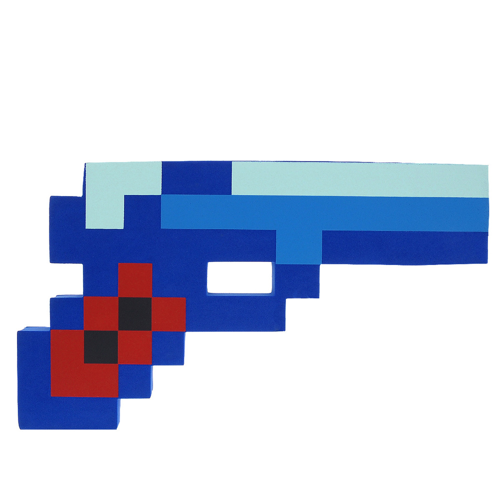 Пистолет Minecraft "Пиксельный", цвет: синий, голубой, 24 см - купить с ...