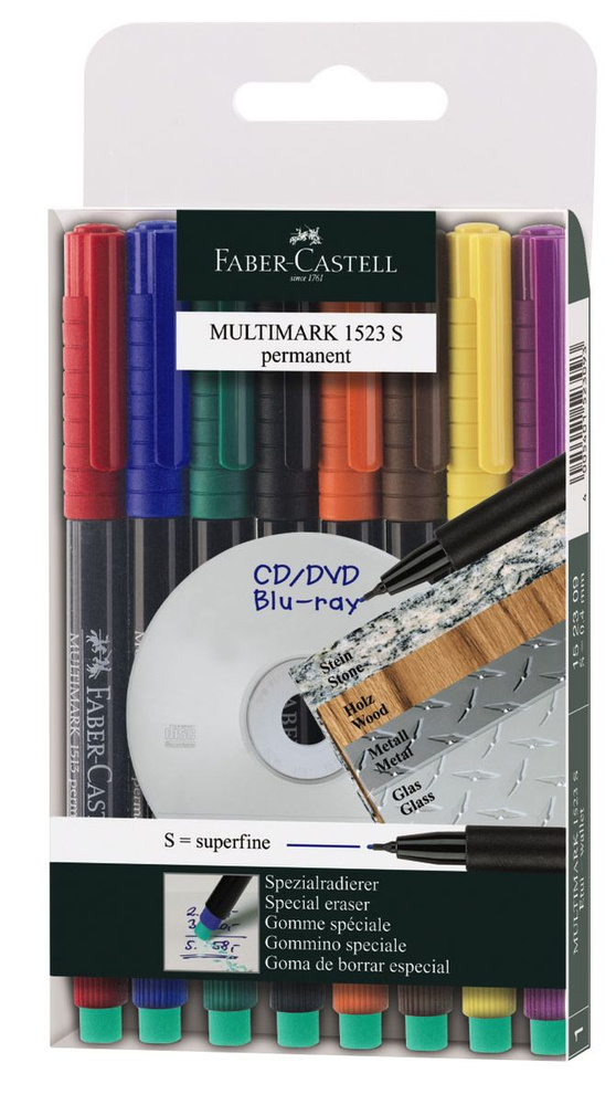 Faber-Castell Капиллярная перманентная ручка Multimark S для письма на ...