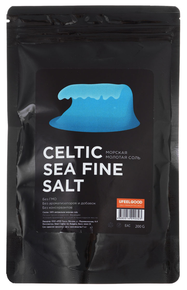 UFEELGOOD Celtic Sea Fine Salt морская молотая соль, 200 г - купить с ...