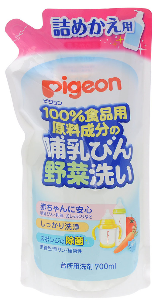 PIGEON Средство для мытья детской посуды и овощей, сменный блок, 700мл. #1