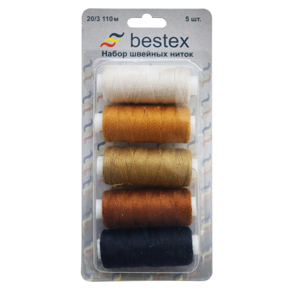 Набор ниток Bestex "Ассорти 20/3", 110 м, 5 шт #1