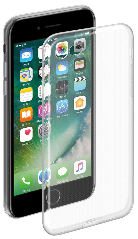 Чехол на айфон SE (2020), 7, 8 / Protective Case for iPhone 7/8, прозрачный, Deppa Gel Case  #1
