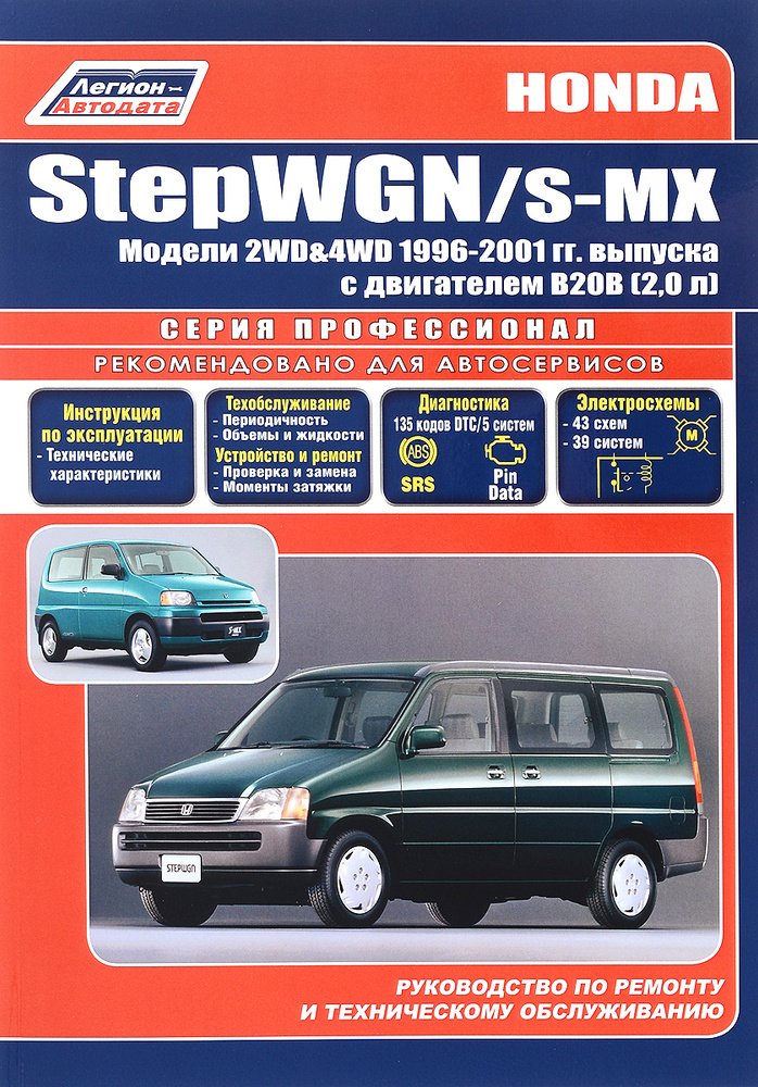 Honda StepWGN / S-MX. Модели 2WD & 4WD с 1996-2001 гг. выпуска. Устройство, техническое обслуживание #1