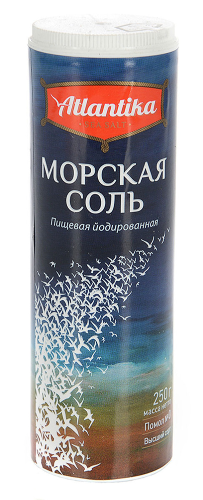 Atlantika соль морская пищевая мелкая йодированная, 250 г - купить с ...