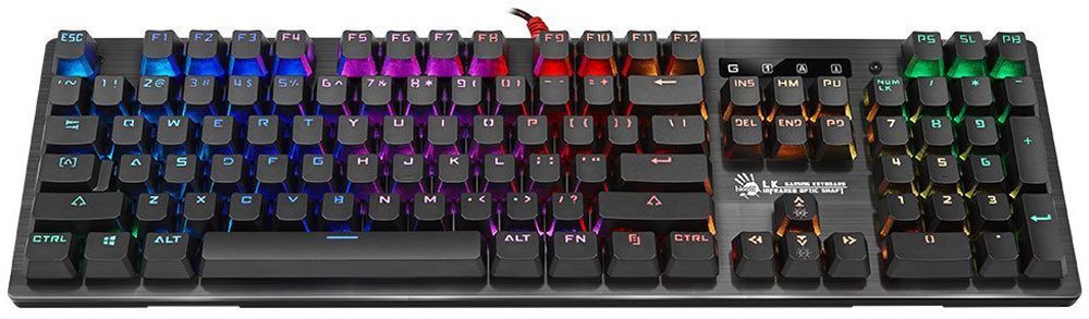 A4Tech Игровая клавиатура проводная B820R (BLUE SWITCH), (LK Light Strike Blue), черный #1