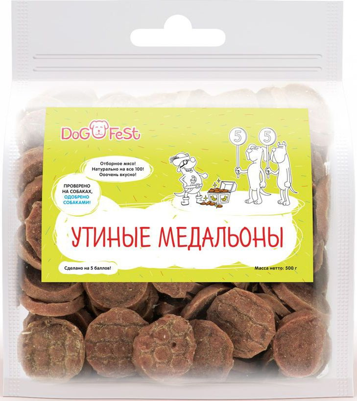 Лакомство для собак Dog Fest "Утиные медальоны", 500 г #1