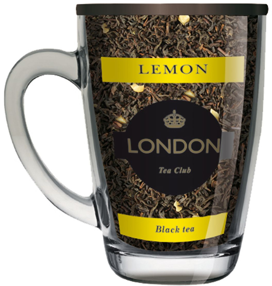 London Tea Club Лимон чай черный в стеклянной кружке, 70 г