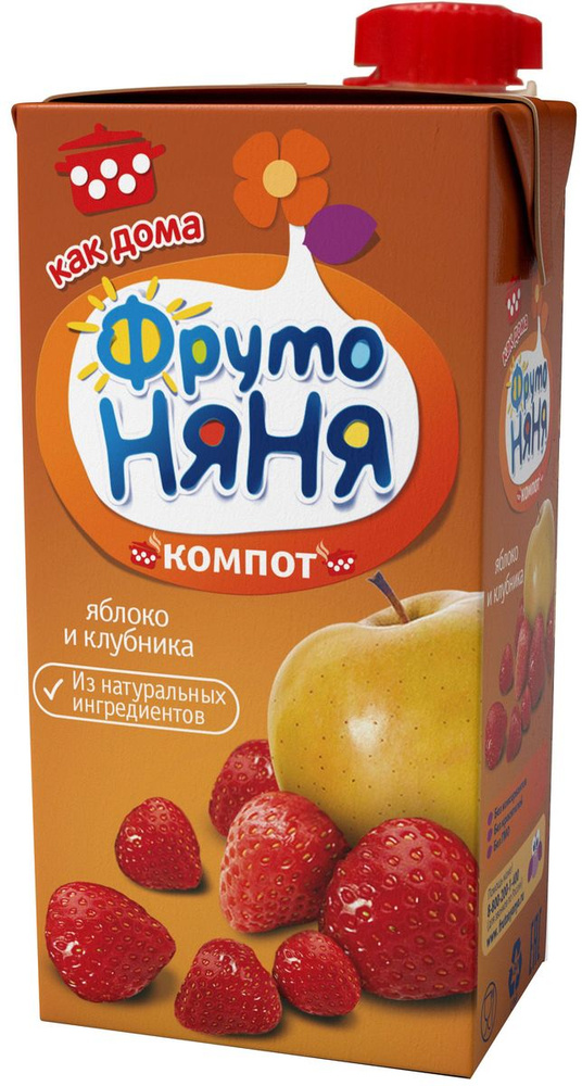 Компот ФрутоНяня, яблоко, клубника, 0,5 л #1