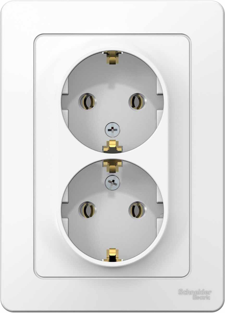 Евророзетка Schneider Electric Blanca двойная, с заземлением, без шторок, скрытая установка, 16А, 250В, #1