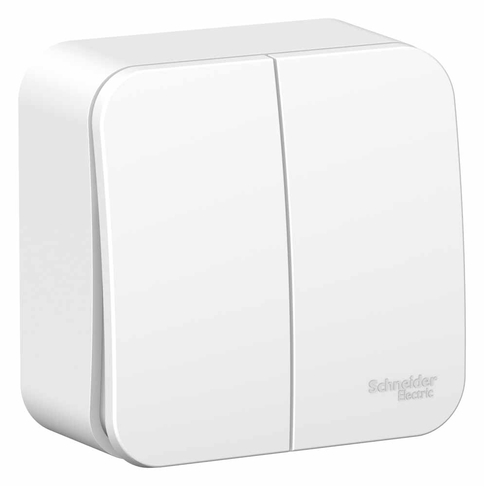 Выключатель Schneider Electric Blanca двойной, открытая установка, изол.пл, 10А, 250В, белый. #1