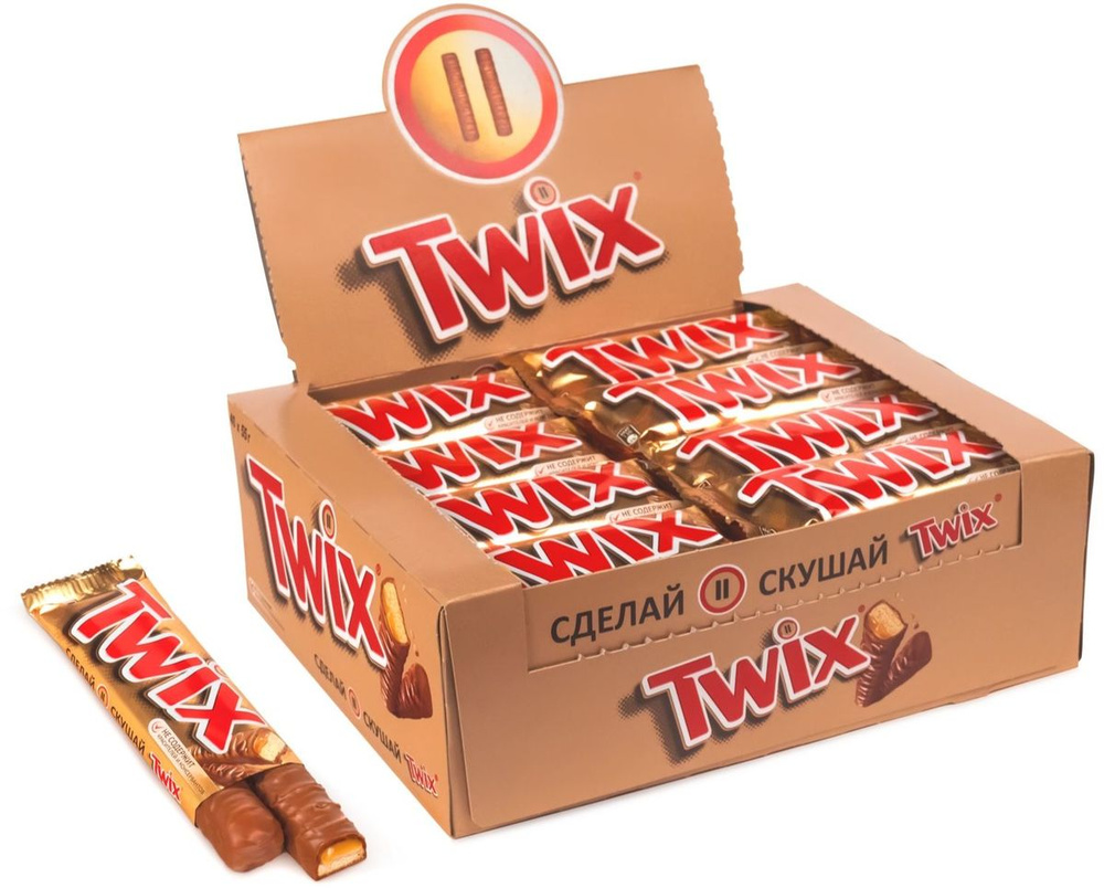 Шоколадный батончик Twix Твикс, 40 шт по 55 г - купить с доставкой по  выгодным ценам в интернет-магазине OZON (238449593)