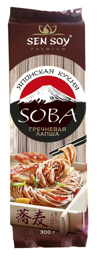 Лапша гречневая Соба Sen Soy Premium Soba, 300 г * 4 шт. #1