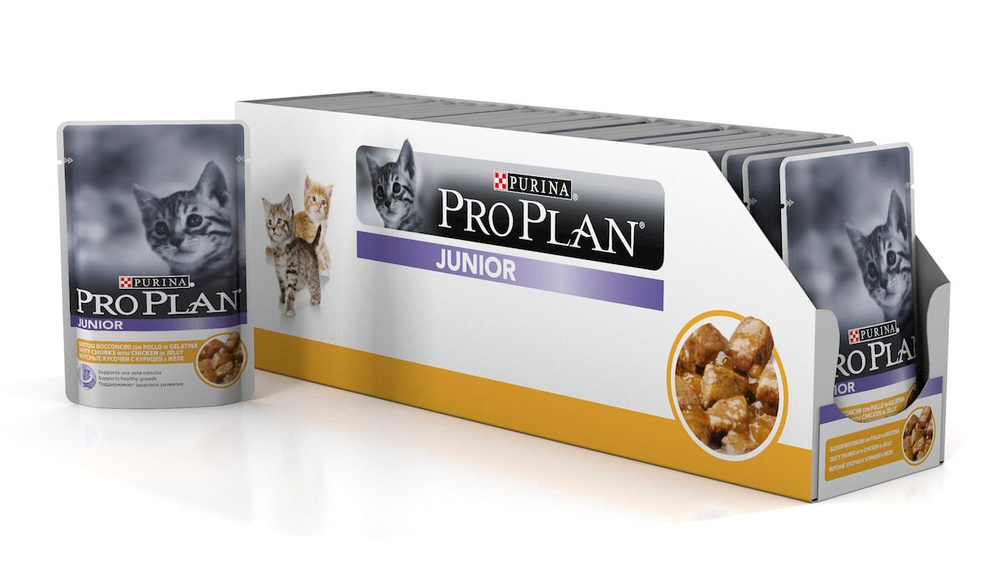 Влажный корм для котят Pro Plan Junior, с курицей в желе, 24 х 85 г #1