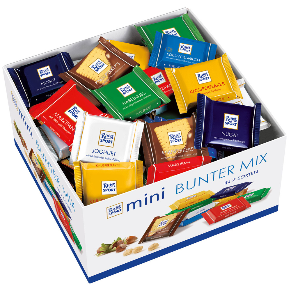 Набор мини-шоколада Ritter Sport "Яркая Коллекция": 7 вкусов, 1400 г ...