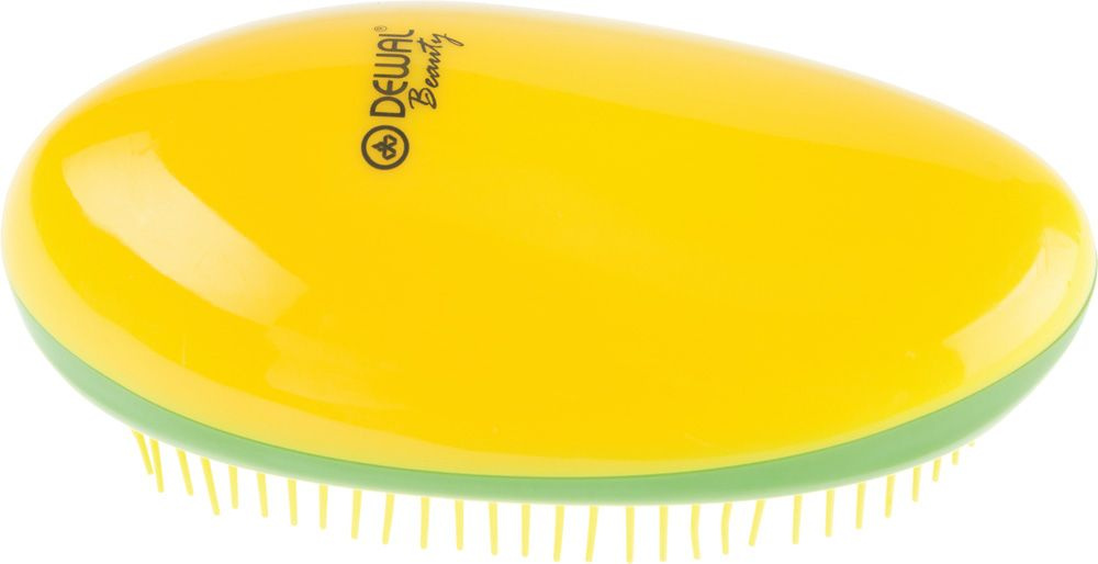 DEWAL BEAUTY Щетка массажная , для легкого расчесывания волос,овальная, цвет желто-зелено-желтый  #1