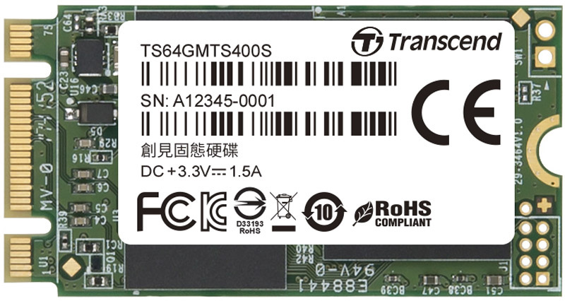 Transcend 64 ГБ Внутренний SSD-диск MTS400S M.2 SATA3 6.0 Гбит/с (TS64GMTS400S) #1