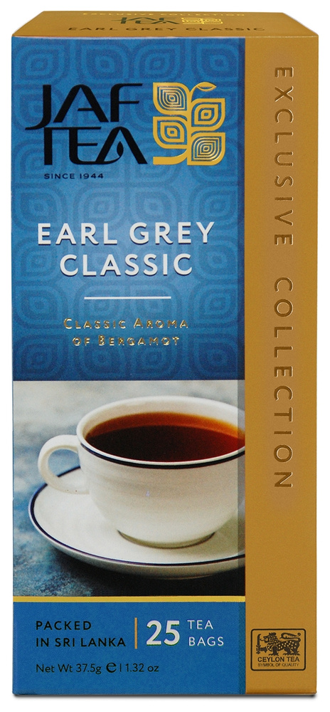 Чай цейлонский JAF TEA "Earl Grey Classic" черный, с ароматом бергамота, 25 пакетиков  #1