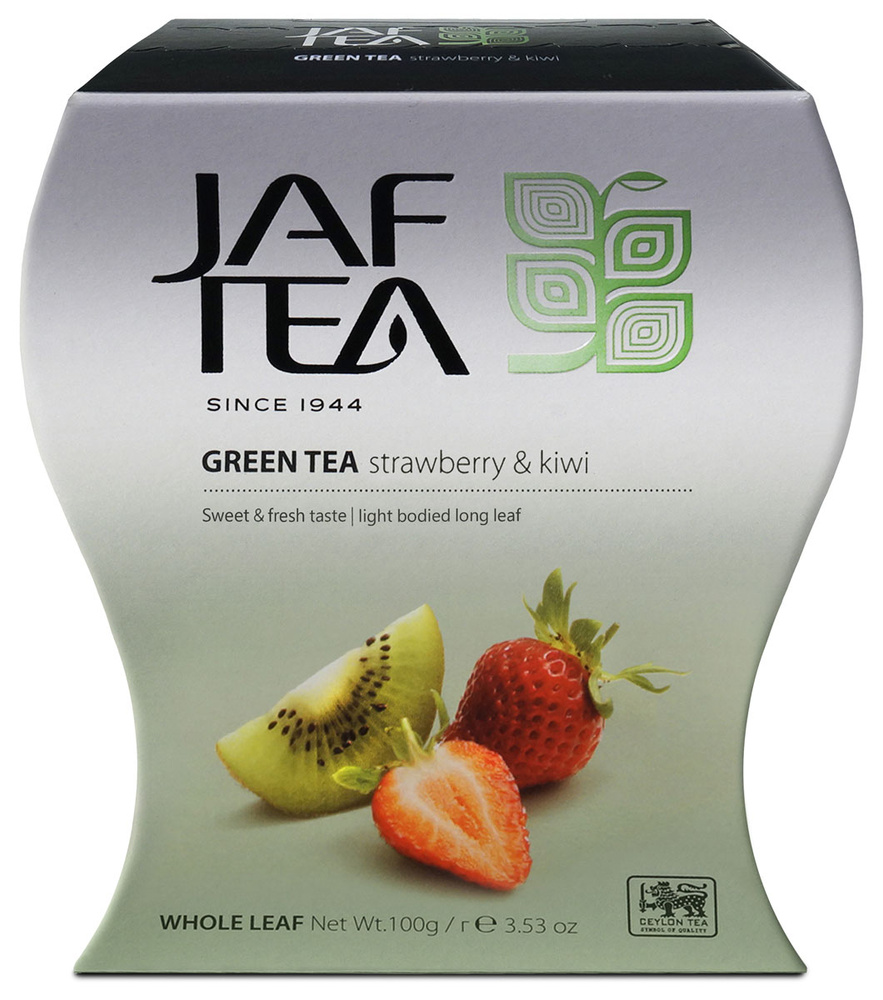 Чай цейлонский JAF TEA "Strawberry & Kiwi" зеленый листовой, с ароматом клубники и киви, 100 г.  #1