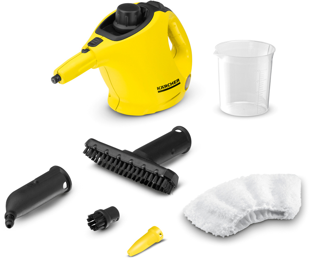 Пароочиститель ручной Karcher SC 1 для уборки дома, желтый, черный