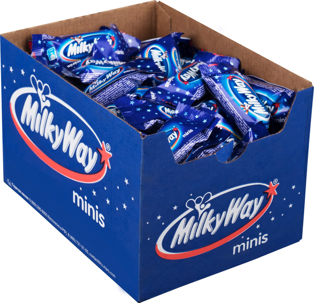 Конфеты шоколадные батончики Milky Way Minis, 1 кг / Молочный шоколад ...
