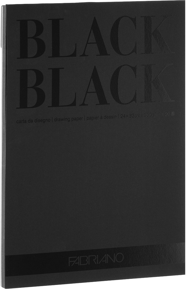 Скетчбук для рисования BlackBlack, формат А4 (21x29,7см.), плотность 300г/м2, 20 черных листов  #1