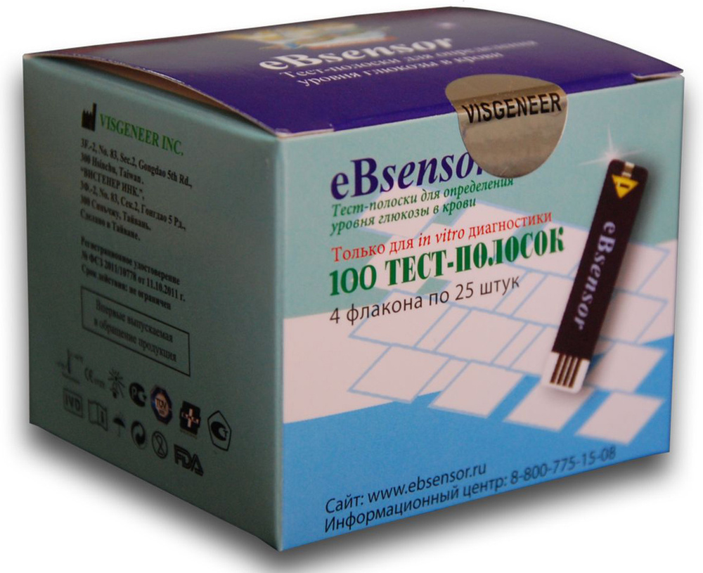 eBsensor Тест-полоски №100 - купить с доставкой по выгодным ценам в ...