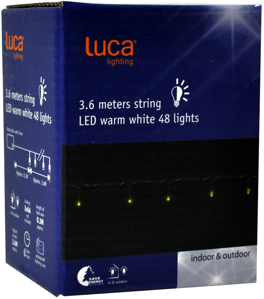 Электрическая гирлянда Luca Lights, 48 ламп, 83083 (1034285), желтый ...