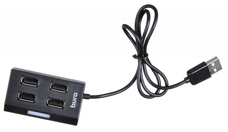 Разветвитель USB 2.0 Buro BU-HUB4-U2.0 4порт. черный #1