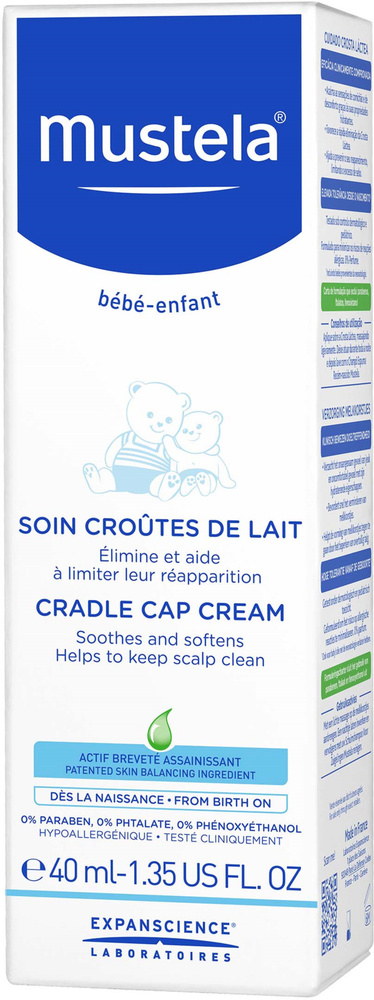 Mustela Крем для кожи головы Bebe при молочных корочках, 40 мл #1