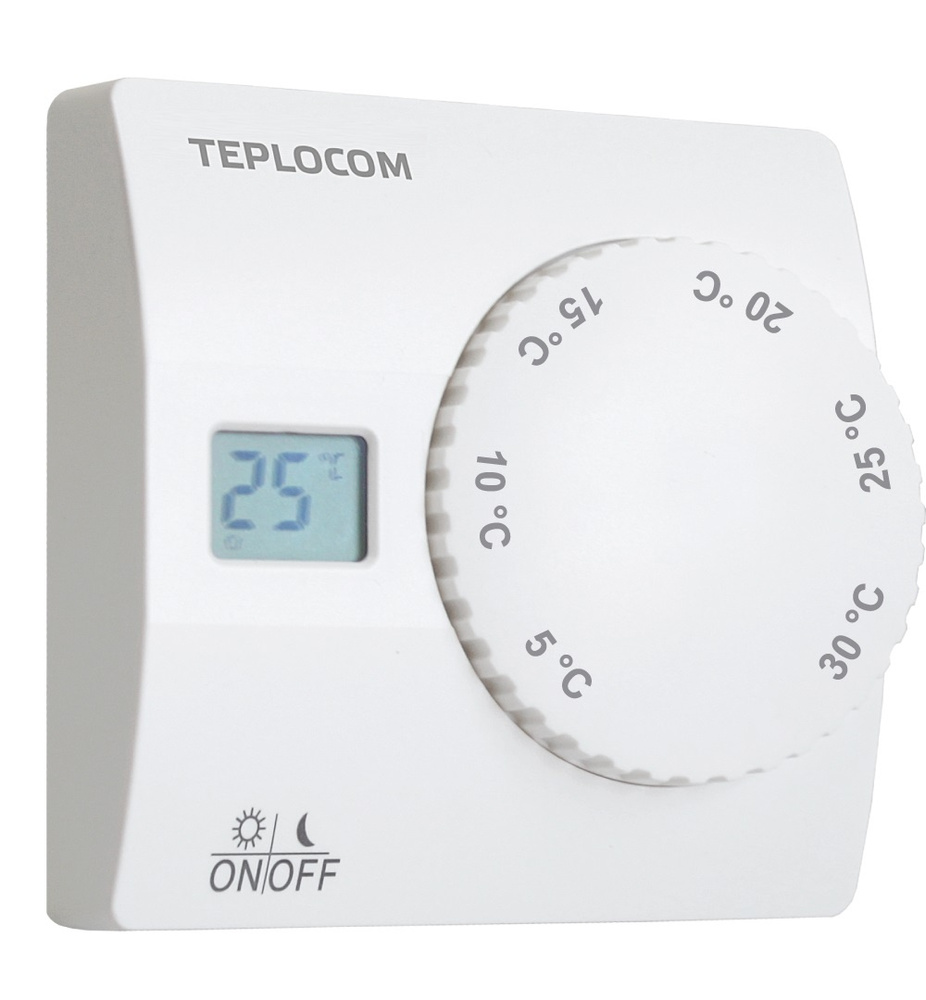 TEPLOCOM Терморегулятор/термостат TEPLOCOM TS-2AA/8A Универсальный, белый  #1